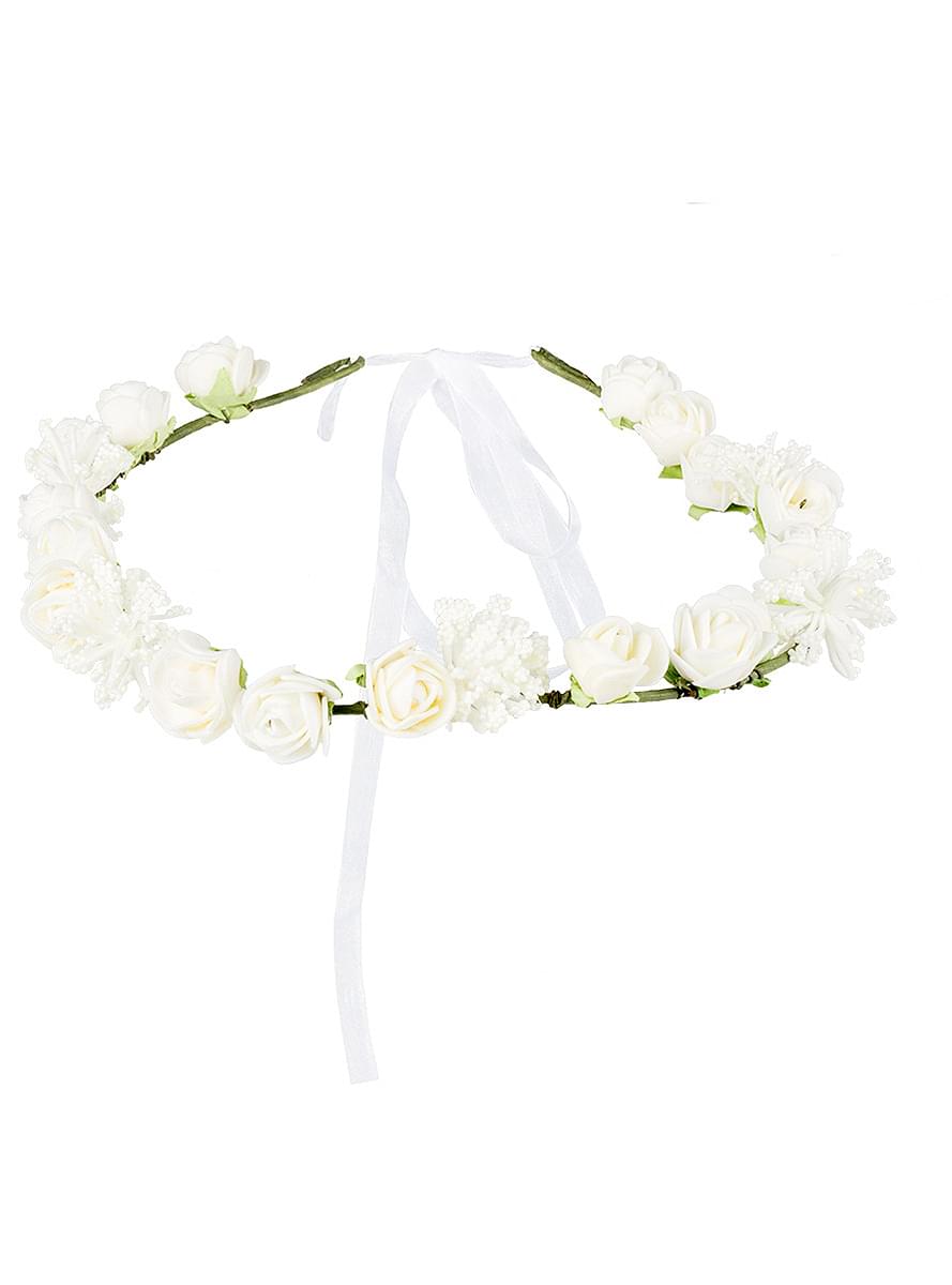 Blumen Diadem weiß