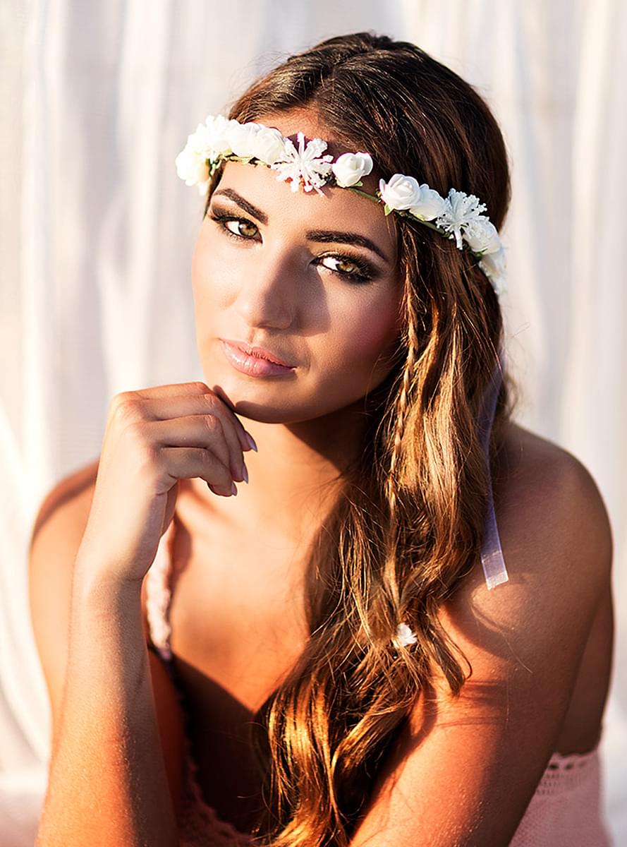 Blumen Diadem weiß