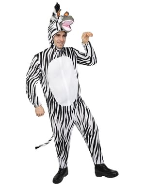 Marty the Zebra kostüm fyrir fullorðna