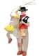 Costume ride on da cowboy con cavallo gonfiabile per bambino