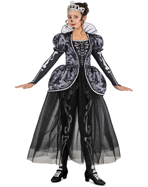 Costum regina scheletului pentru fete