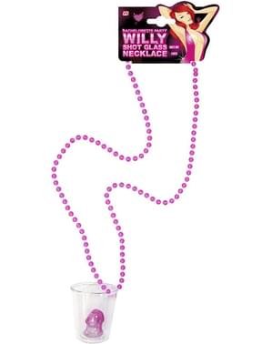 Collar con vaso de chupito con pene