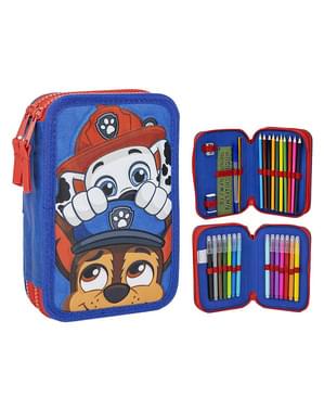 Pencil case with three zippers Patrol Dog