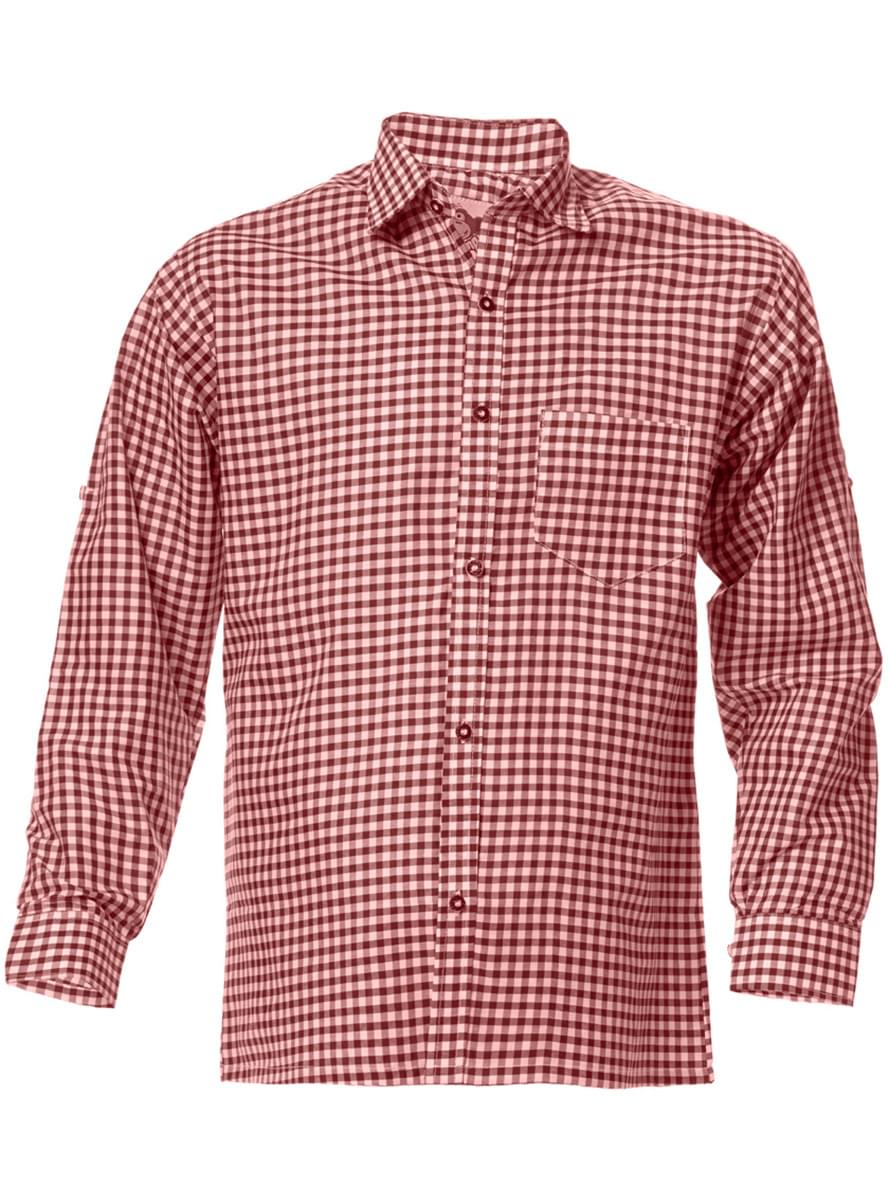 Rød og hvit rutete skjorte for voksne