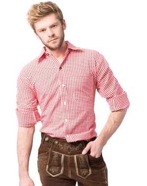 Tirolska srajca v rdeči barvi za moške