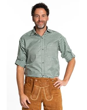 Camisa tirolesa verde para hombre