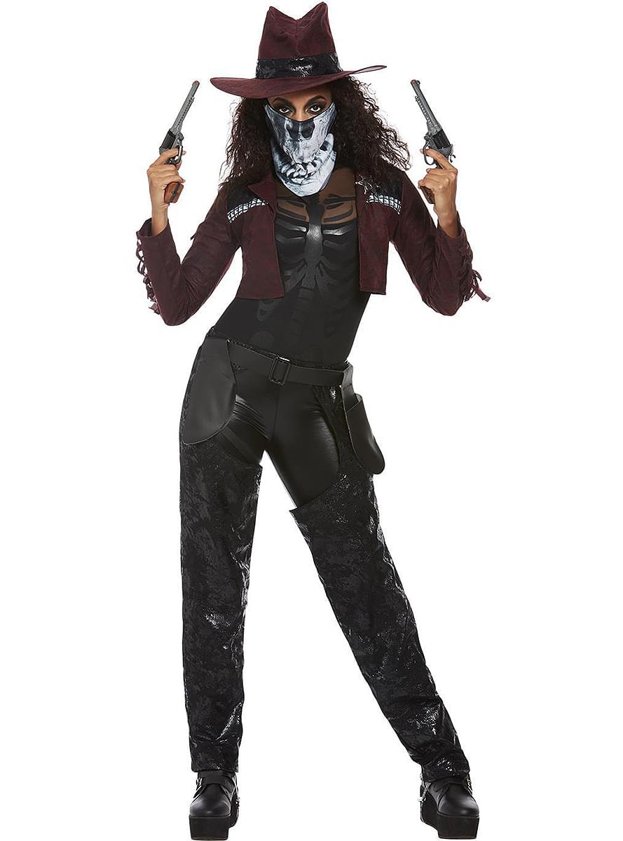 Disfraz de vaquero esqueleto Deluxe para mujer 