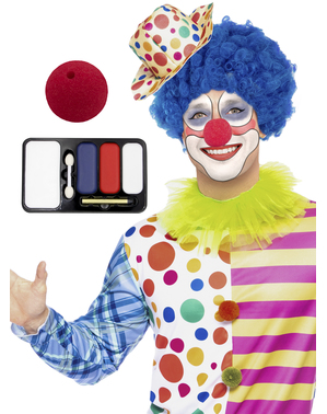 Clown Make-Up Set mit Nase