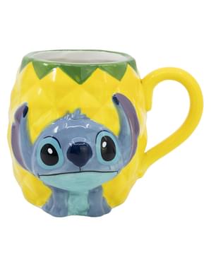 Caneca 3D Stitch em abacaxi - Lilo & Stitch