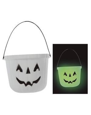 Glowing pumpkin bucket