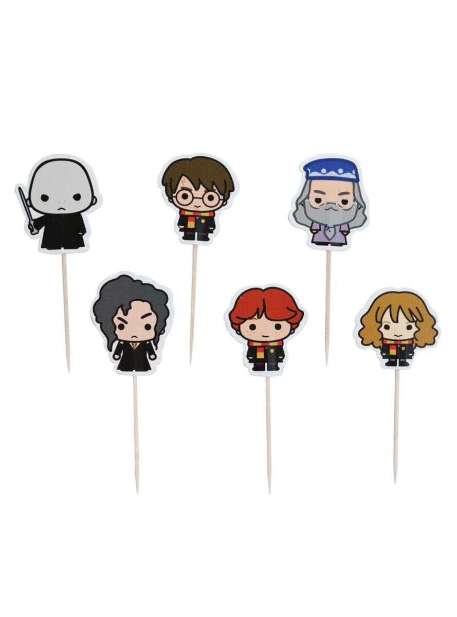 12 capsules à cupcake et 12 toppers des personnages Harry Potter