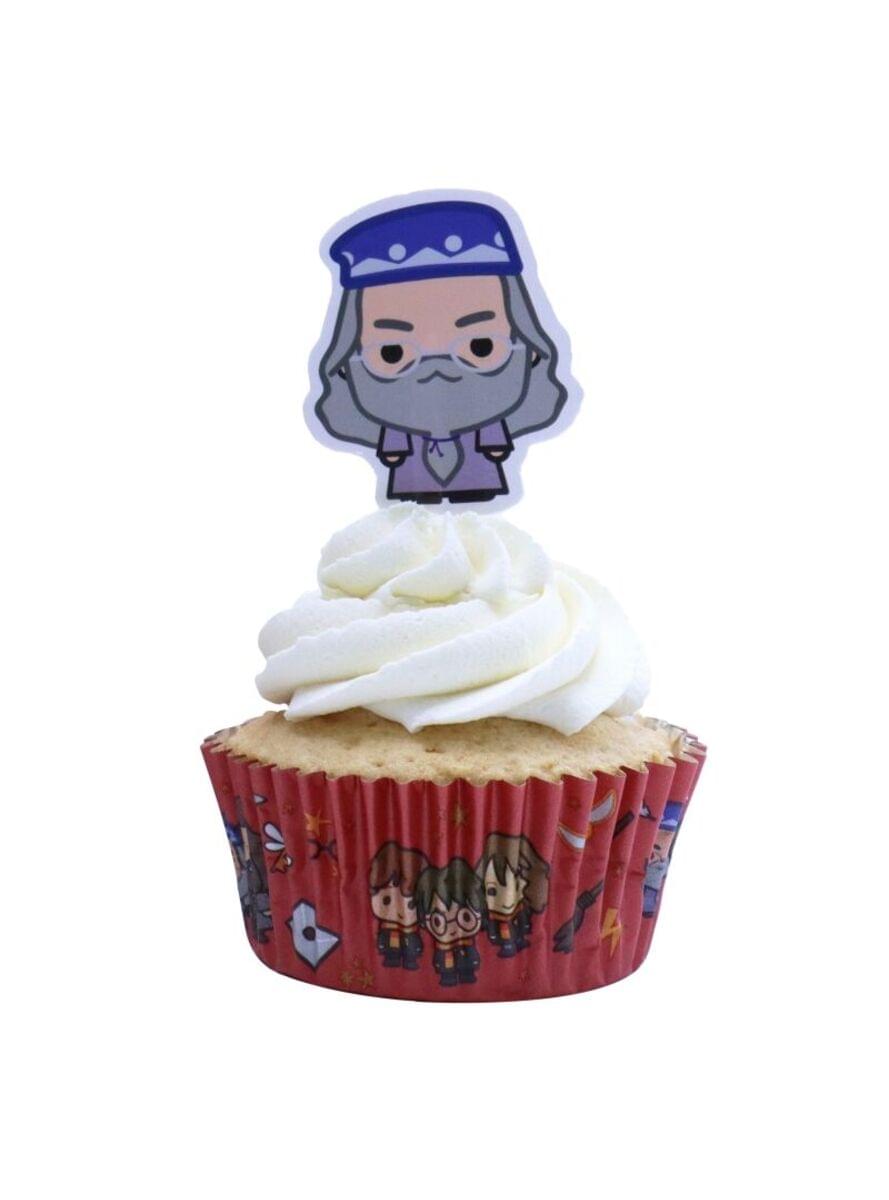 12 kapsler til cupcakes og 12 toppere med Harry Potter-figurer