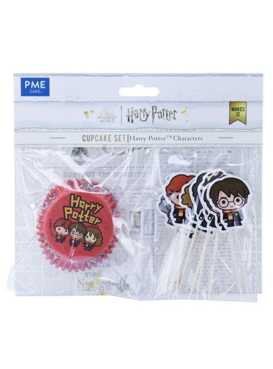 12 capsules à cupcake et 12 toppers des personnages Harry Potter