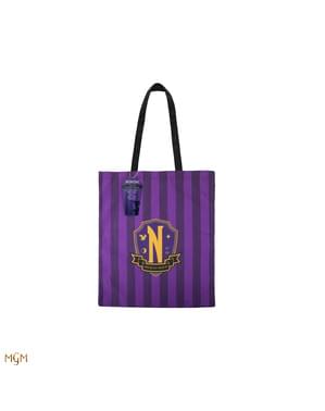 Borsa Tote della Accademia Nevermore di Mercoledì reversibile - Mercoledì