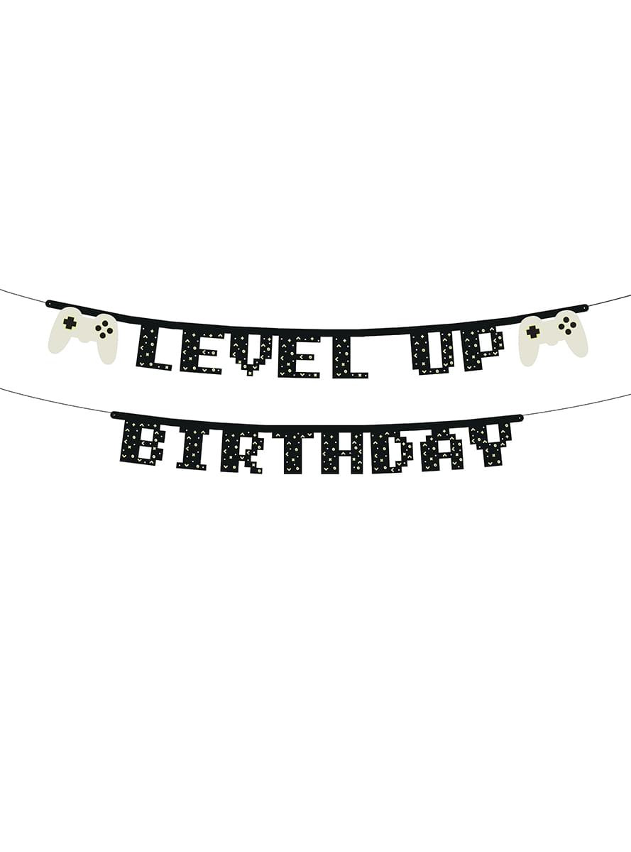 Level Up Fødselsdag Guirlande - Videospil fest
