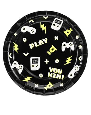 6 videogame plates (18x27cm) - Videogame party