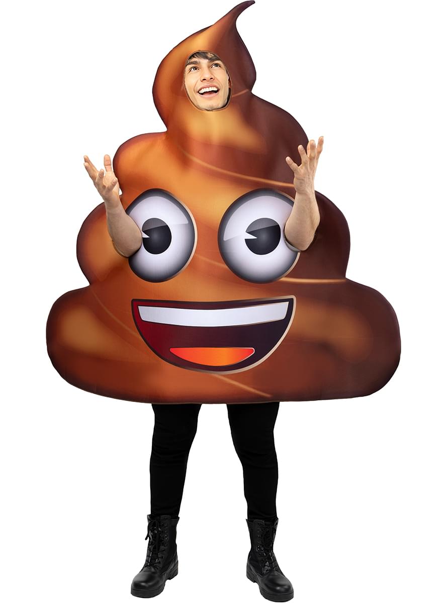 Maskeraddräkt Emoji bajskorv för vuxen