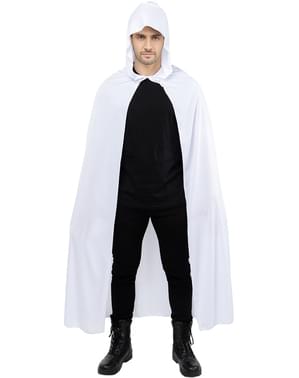 Witte cape met capuchon voor volwassenen