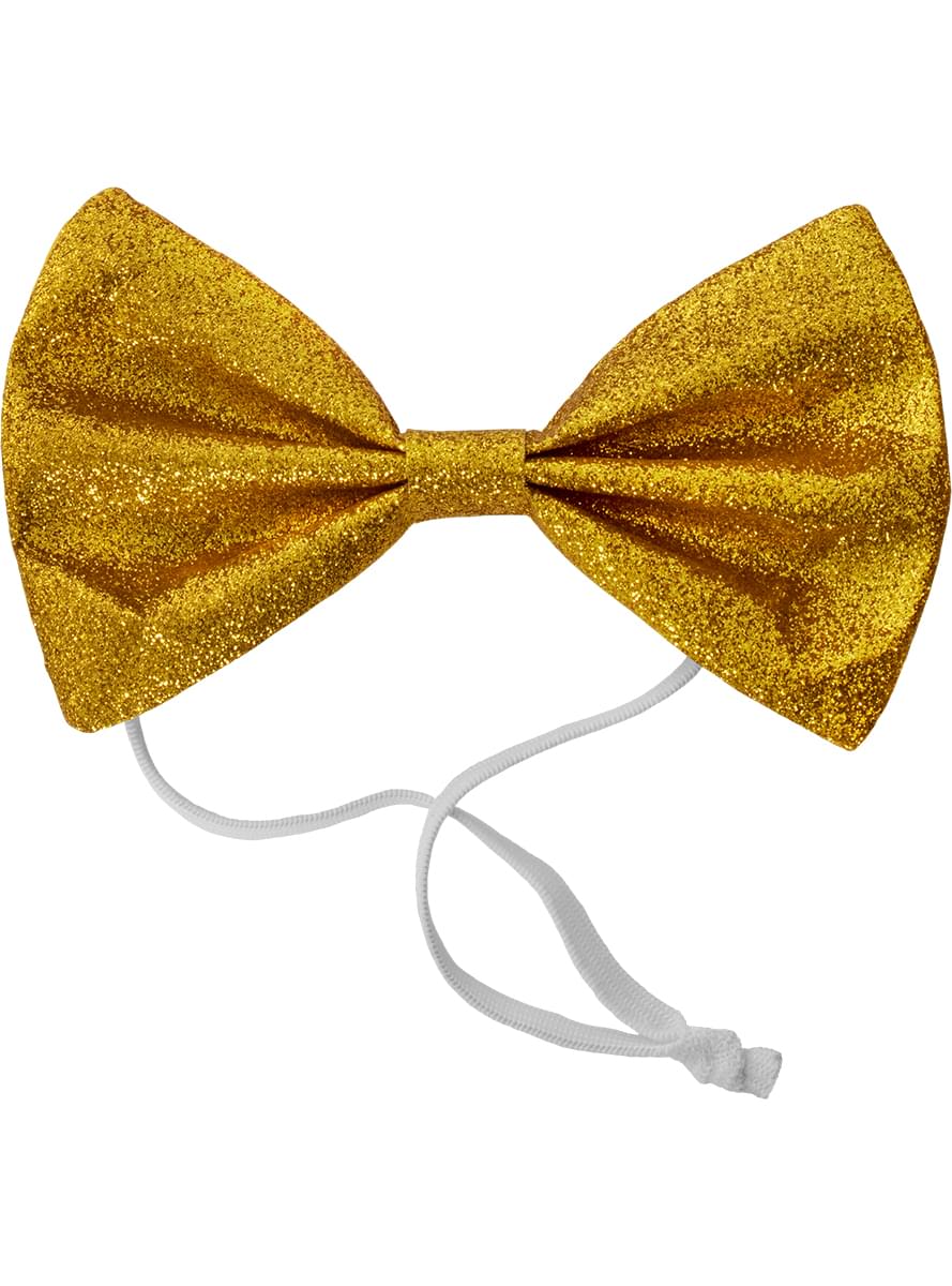 Nœud papillon à paillettes doré