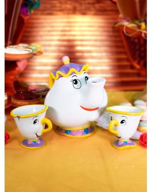 Conjunto chaleira Mrs. Potts e canecas Chip - Disney