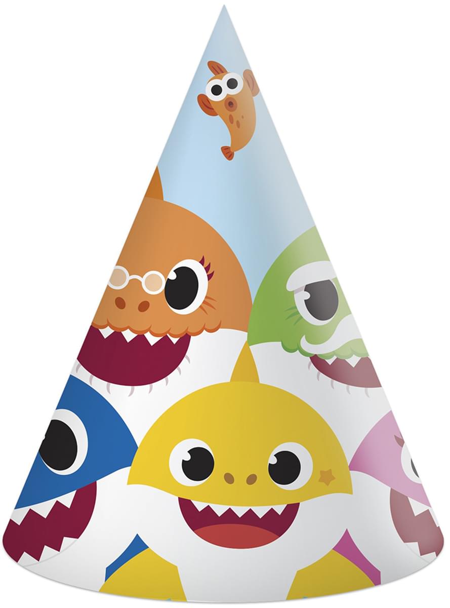 6 húfur af Baby Shark afmæli