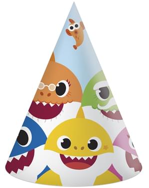 6 chapeaux d'anniversaire Baby Shark