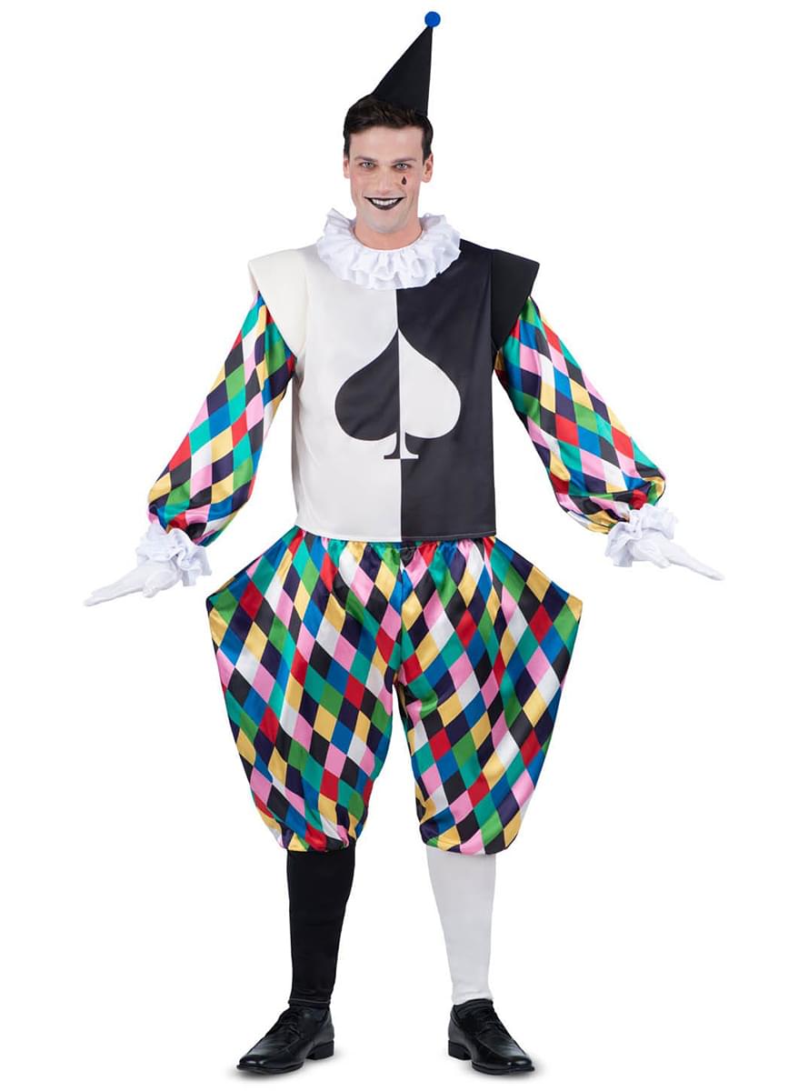 Farverigt Harlekin kostume til mænd