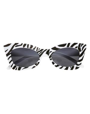 Retro okulary zebra dla dorosłych
