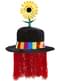 Sombrero de payaso con girasol y pelo para adulto