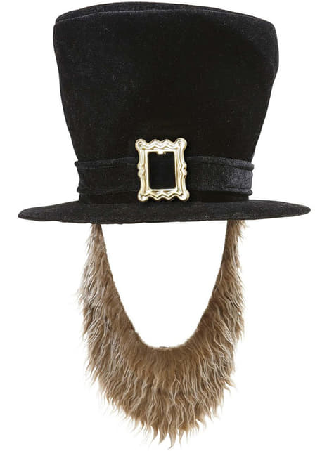 Človeški črn klobuk z brado