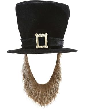 Pălărie neagră cu barbă pentru bărbat