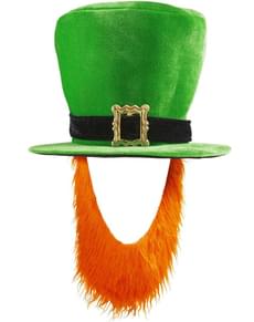Chapéu com barba de Leprechaun para homem