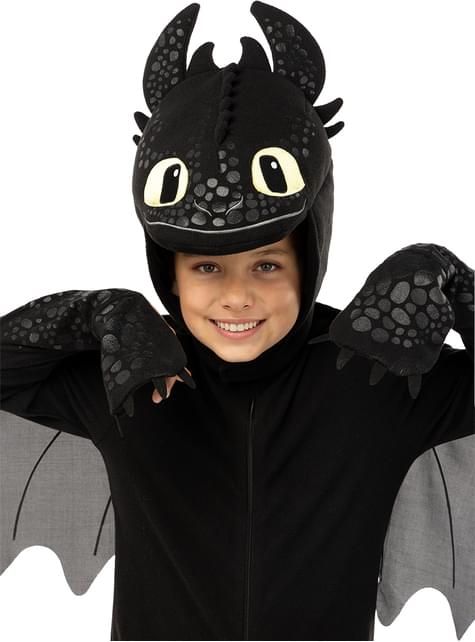 Combinaison Pyjama Dragons Krokmou - Polaire, Taille 5-13 Ans, Capuche à Oreilles, Fermeture Zip, Licence Officielle
