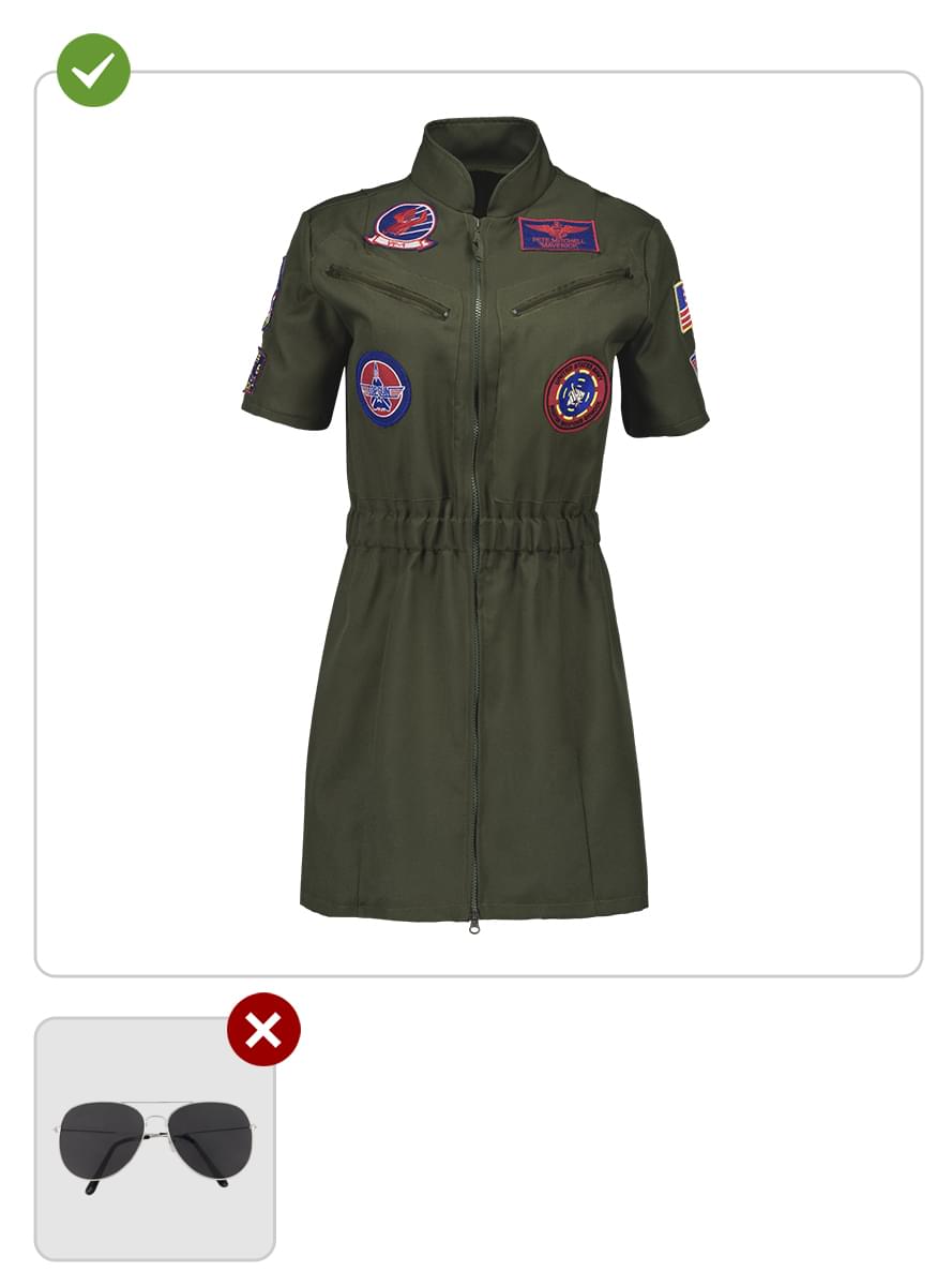 Fato aviadora Top Gun para mulher