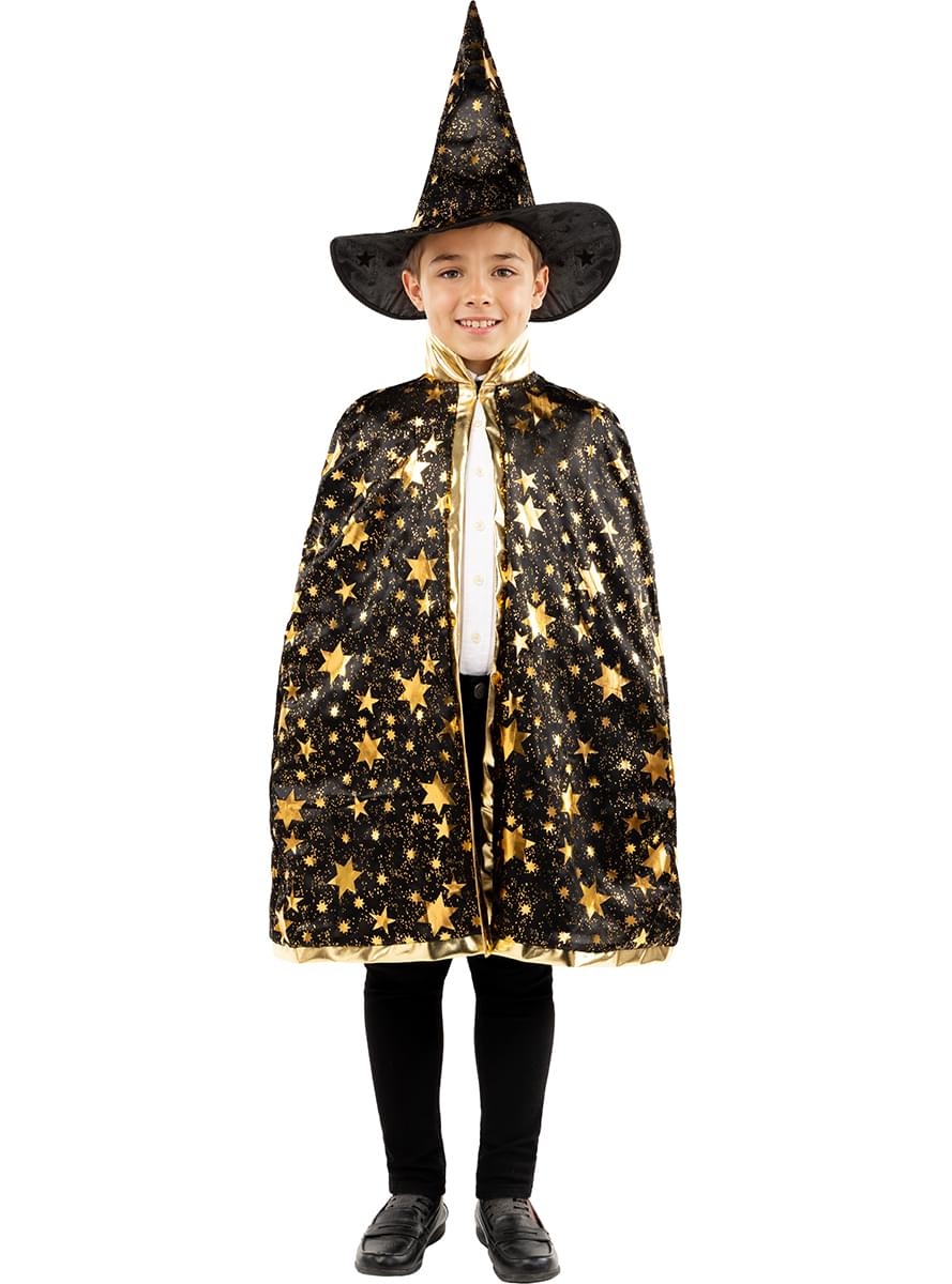 Disfraz de mago con estrellas para niños