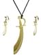 Woman's Pirate Sword Necklace and Earrings Set