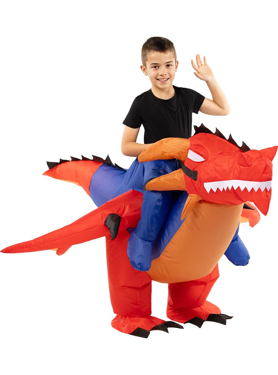 Fato aos ombros de dragão insuflável para meninos