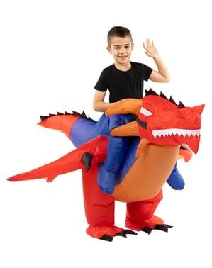 Inflatable dragon costume on shoulders for kids