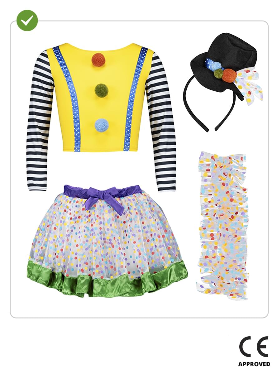 Clown Kostüm Deluxe für Mädchen