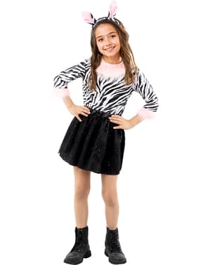 Fantasia de zebra com tutú para menina