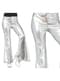 Pantaloni argentati a campana anni '80 per donna