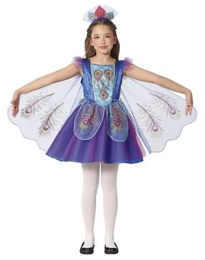 Peacock costume with wings for girl