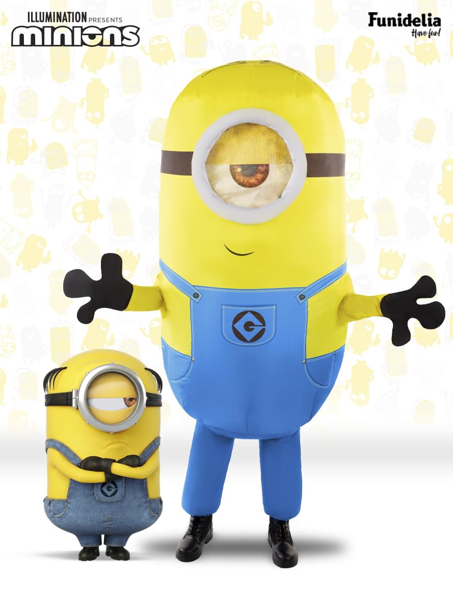 Oppblåsbar Minions kostyme for voksne