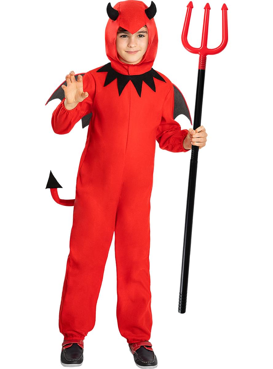 Devil costume with trident for kids