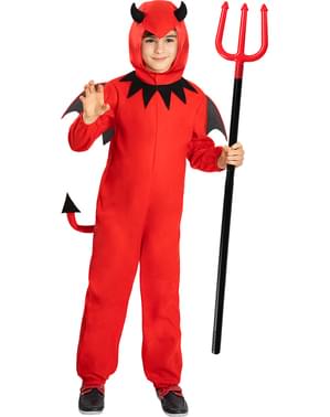 Devil costume with trident for kids