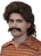 Hippie peruka og mustache frá 70 tölula