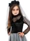 Disfraz de novia fantasma con ramo para niña