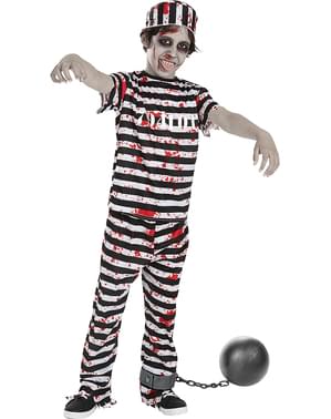 Zombie prisoner costume with ball for child