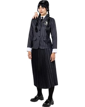 Wednesday Addams uniformkostym i stor storlek - Officiell Netflix