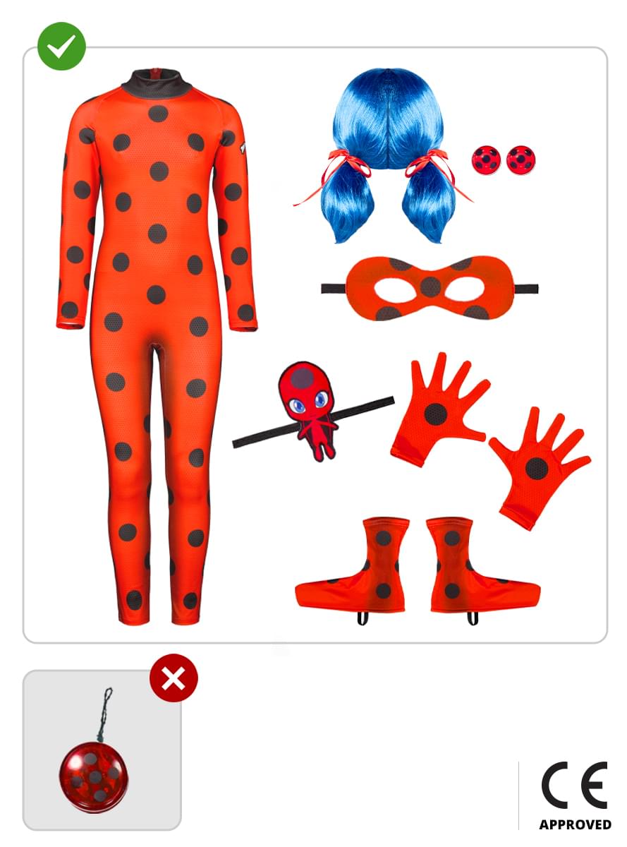 Ladybug Kostüm mit Zubehör für Mädchen